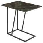 CARLY EXPANDABLE ENGINEERED WOOD C-SHAPED SIDE TABLE GREY - Image 4
