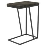 CARLY EXPANDABLE ENGINEERED WOOD C-SHAPED SIDE TABLE GREY - Image 6