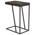 CARLY EXPANDABLE ENGINEERED WOOD C-SHAPED SIDE TABLE GREY - Image 8
