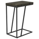 CARLY EXPANDABLE ENGINEERED WOOD C-SHAPED SIDE TABLE GREY - Image 11