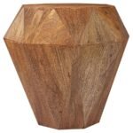 JACINTO OCTAGONAL SOLID MANGO WOOD SIDE TABLE NATURAL BROWN