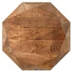 JACINTO OCTAGONAL SOLID MANGO WOOD SIDE TABLE NATURAL BROWN - Image 3
