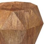 JACINTO OCTAGONAL SOLID MANGO WOOD SIDE TABLE NATURAL BROWN - Image 4