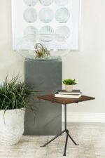 HEITOR SQUARE WOOD TOP ACCENT SIDE TABLE DARK BROWN - Image 2