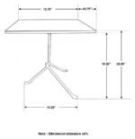HEITOR SQUARE WOOD TOP ACCENT SIDE TABLE DARK BROWN - Image 4
