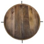 ADHVIK ROUND END SIDE TABLE MARBLE SHELF NATURAL AND BLACK - Image 4