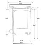 ADHVIK ROUND END SIDE TABLE MARBLE SHELF NATURAL AND BLACK - Image 5