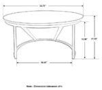 MIGUEL ROUND MARBLE TOP COFFEE TABLE WHITE AND BLACK - Image 6