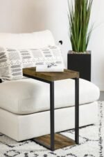 BECK ENGINEERED WOOD C-SHAPE SOFA SIDE TABLE ANTIQUE NUTMEG - Image 2