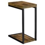 BECK ENGINEERED WOOD C-SHAPE SOFA SIDE TABLE ANTIQUE NUTMEG