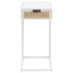 AMHERST 1-DRAWER RADIO WEAVE CANE METAL SIDE TABLE WHITE - Image 3