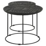 LOANNIS 2-PIECE ROUND MANGO WOOD NESTING TABLE MATTE BLACK - Image 6