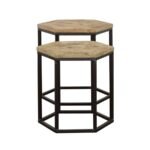 ADGER 2-PIECE HEXAGONAL NESTING TABLES NATURAL AND BLACK - Image 4