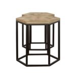 ADGER 2-PIECE HEXAGONAL NESTING TABLES NATURAL AND BLACK - Image 6