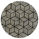 XENIA ROUND BONE INLAY ACCENT SIDE TABLE WHITE AND GOLD - Image 3