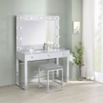 UMBRIDGE UPHOLSTERED SQUARE PADDED CUSHION VANITY STOOL - Image 5