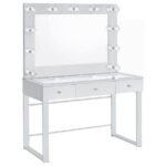 UMBRIDGE 3-DRAWER VANITY SET WITH LIGHTING CHROME AND WHITE