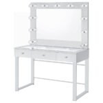 UMBRIDGE 3-DRAWER VANITY SET WITH LIGHTING CHROME AND WHITE - Image 4