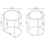 MAYLIN 2-PIECE ROUND GLASS TOP NESTING TABLE SET GOLD - Image 8