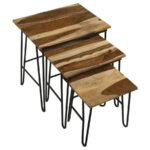 NAYELI 3-PIECE SOLID SHEESHAM WOOD NESTING TABLES NATURAL - Image 3