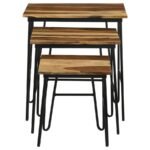 NAYELI 3-PIECE SOLID SHEESHAM WOOD NESTING TABLES NATURAL - Image 4