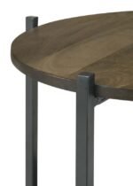 AXEL ROUND ACCENT TABLE WITH OPEN SHELF NATURAL AND GUNMETAL - Image 5