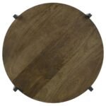 AXEL ROUND ACCENT TABLE WITH OPEN SHELF NATURAL AND GUNMETAL - Image 4
