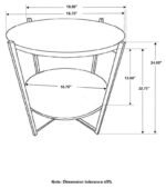 AXEL ROUND ACCENT TABLE WITH OPEN SHELF NATURAL AND GUNMETAL - Image 7