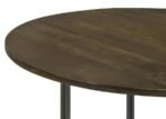 YARITZA ROUND MANGO WOOD COFFEE TABLE NATURAL AND GUNMETAL - Image 5