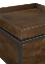 ONDREJ SQUARE ACCENT SIDE TABLE REMOVABLE TRAY DARK BROWN - Image 4