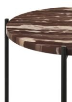 LATIFA ROUND MARBLE TOP ACCENT SIDE TABLE RED AND BLACK - Image 5