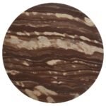 LATIFA ROUND MARBLE TOP ACCENT SIDE TABLE RED AND BLACK - Image 4