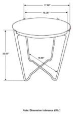 LATIFA ROUND MARBLE TOP ACCENT SIDE TABLE RED AND BLACK - Image 8