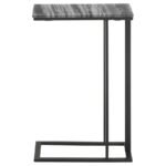 VICENTE MARBLE TOP C-SHAPED SOFA SIDE TABLE GREY - Image 6