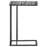 VICENTE MARBLE TOP C-SHAPED SOFA SIDE TABLE GREY - Image 10