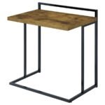 DANI RECTANGULAR C-SHAPED SOFA SIDE TABLE RUSTIC NUTMEG - Image 3