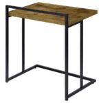 DANI RECTANGULAR C-SHAPED SOFA SIDE TABLE RUSTIC NUTMEG - Image 5