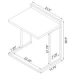 DANI RECTANGULAR C-SHAPED SOFA SIDE TABLE RUSTIC NUTMEG - Image 8