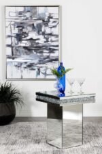ELORA SQUARE MIRRORED ACCENT SIDE TABLE SILVER - Image 2