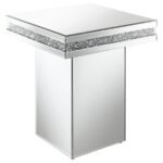 ELORA SQUARE MIRRORED ACCENT SIDE TABLE SILVER