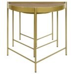 TRISTEN 3-PIECE DEMILUNE NESTING TABLE BROWN AND GOLD - Image 3