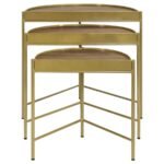 TRISTEN 3-PIECE DEMILUNE NESTING TABLE BROWN AND GOLD - Image 5