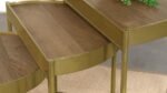 TRISTEN 3-PIECE DEMILUNE NESTING TABLE BROWN AND GOLD - Image 6