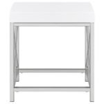ELIZA VANITY SET WITH LIGHTING & STOOL WHITE AND CHROME - Image 11