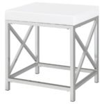 ELIZA VANITY SET WITH LIGHTING & STOOL WHITE AND CHROME - Image 12
