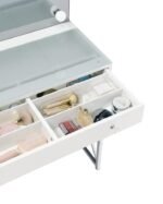 ELIZA VANITY SET WITH LIGHTING & STOOL WHITE AND CHROME - Image 14