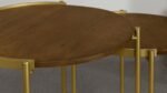 MALKA 2-PIECE ROUND WOOD NESTING TABLE DARK BROWN AND GOLD - Image 7