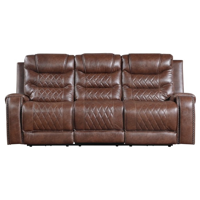 9405BR-3PW_noBG__l.jpg 9405BR-3PW Power Double Reclining Sofa with Center Drop-Down Cup Holders, Receptacles and USB Ports - Image 1