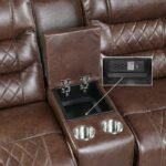 9405BR-2PW Power Double Reclining Love Seat with Center Console, Receptacles and USB Ports - Image 4