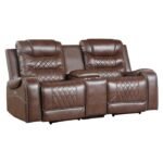 9405BR-2PW Power Double Reclining Love Seat with Center Console, Receptacles and USB Ports - Image 2